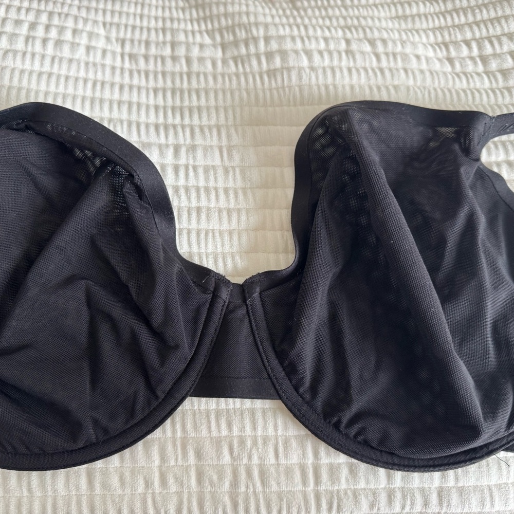 Aerie SMOOTHEZ Bra 38DD Black Mesh Lightweight Everyday Bra